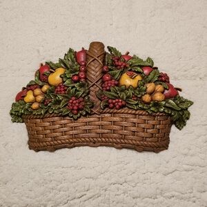 Vtg Homco MCM 1978 Fruit Basket Wall Art Plaque 7533B Made in the USA 🇺🇸